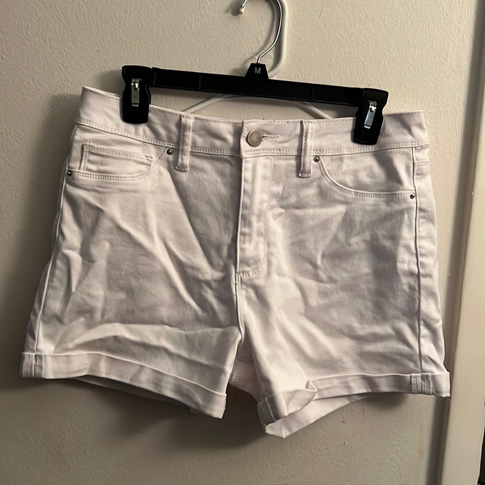 White jean shorts